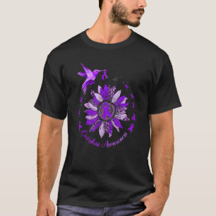 Zonnebloem kolibrie Paarse lint overdosis warri T-shirt
