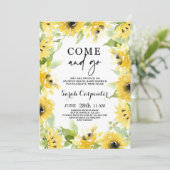 Zonnebloem Kom en ga Baby shower Uitnodiging (Staand voorkant)