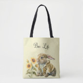 Zonnebloem Konijn Boodschappentas Tote Bag (Voorkant)