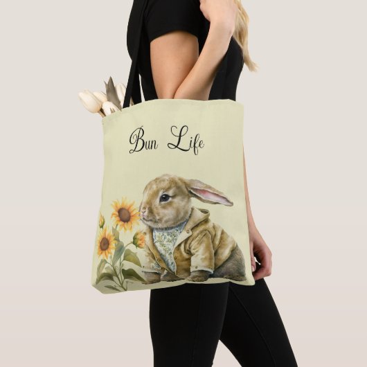 Zonnebloem Konijn Boodschappentas Tote Bag (Dichtbij)