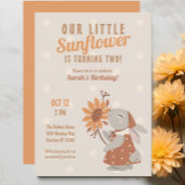 Zonnebloem konijn verjaardag kaart