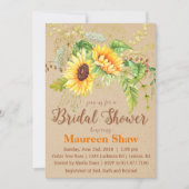 Zonnebloem Kraft Bruiloft Uitnodiging (Voorkant)