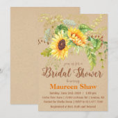 Zonnebloem Kraft Bruiloft Uitnodiging (Voorkant / Achterkant)