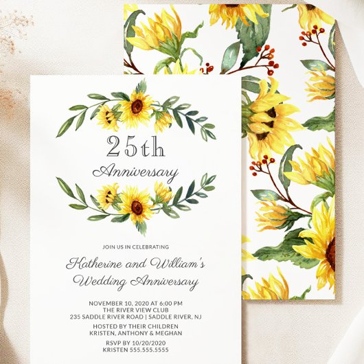 Zonnebloem Krans 25e Jubileumfeest Kaart
