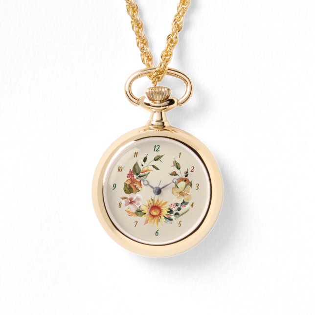 Zonnebloem Krans  Horloge (Voorkant)