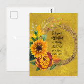 Zonnebloem Krans met Bijbelvers Briefkaart (Voorkant / Achterkant)