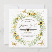 Zonnebloem Krans met Mooie Vlinders Baby Shower Kaart (Voorkant)