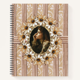 Zonnebloem krans rustiek notitieboek