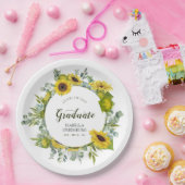 Zonnebloem krans Script Graduation Party Papieren Bordje (Feest)