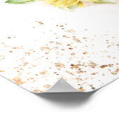 Zonnebloem krans Zomer Herfst Happy Wedding Welkom Poster (Hoek)