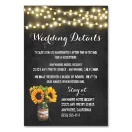 Zonnebloem Krijtbord Receptie + Hotel Kaarten