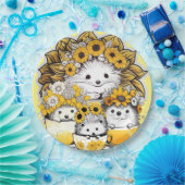 Zonnebloem kronen egel picknick papieren bordje (Feest)