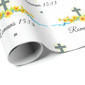 Zonnebloem & Kruis Christelijk Inpakpapier (Rol Hoek)