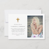 Zonnebloem Kruis Foto Sympathy Funeral Memorial Bedankkaart (Voorkant)