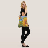 Zonnebloem Kruistas met zwarte Logo Tote Bag (Op model)