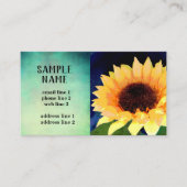 zonnebloem kunst aangepast visitekaartje blauw en (Voorkant)