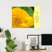 Zonnebloem kunst Aangepaste bericht prints Zonnebl (Thuiskantoor)