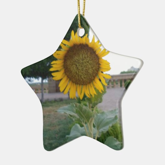 Zonnebloem Kunst Afdrukken Keramisch Ornament (Links)