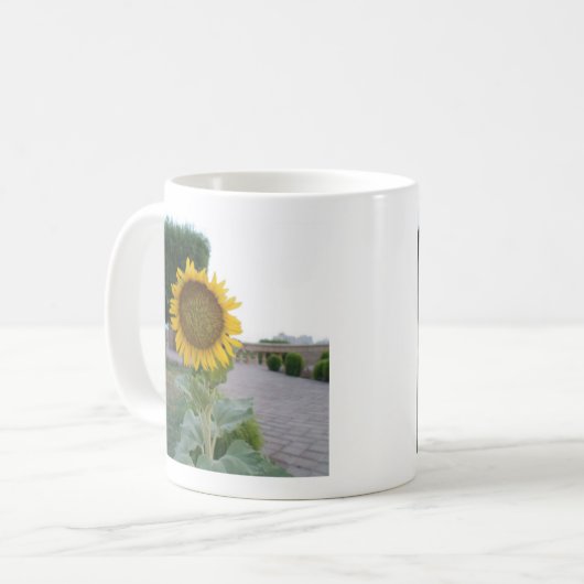 Zonnebloem Kunst Afdrukken Koffiemok (Voorkant links)