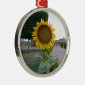 Zonnebloem Kunst Afdrukken Metalen Ornament (Rechts)