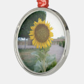 Zonnebloem Kunst Afdrukken Metalen Ornament (Links)