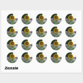 Zonnebloem Kunst Afdrukken Ronde Sticker (Vel)