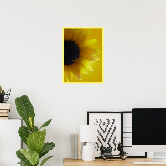 Zonnebloem Kunst Afdrukken Schitterende Ventilator Poster (Thuiskantoor)