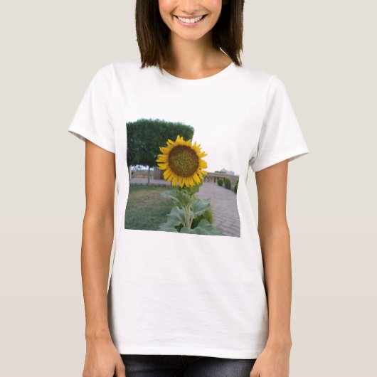 Zonnebloem Kunst Afdrukken T-shirt (Voorkant)