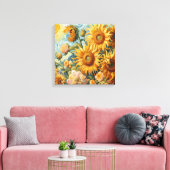 Zonnebloem Kunst Canvas Afdruk (Insitu (Woonkamer))