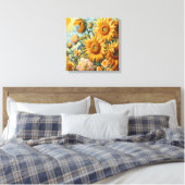 Zonnebloem Kunst Canvas Afdruk (Insitu (Slaapkamer))