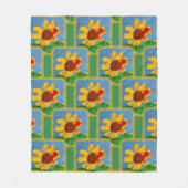 Zonnebloem "Kunst door kinderen" Fleece Deken (Voorkant)