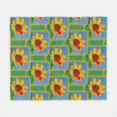 Zonnebloem "Kunst door kinderen" Fleece Deken (Voorkant (Horizontaal))