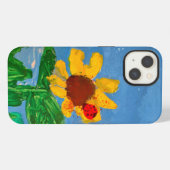 Zonnebloem "Kunst door kinderen" iPhone Hoesje (Achterkant horizontaal)