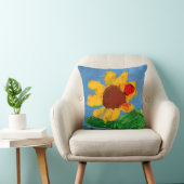 Zonnebloem "Kunst door kinderen" Kussen (Stoel)