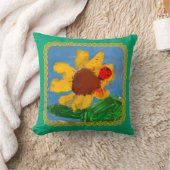 Zonnebloem "Kunst door kinderen" Kussen (Deken)