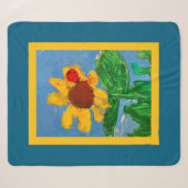 Zonnebloem "Kunst door kinderen" Sherpa Deken (Voorkant (horizontaal))