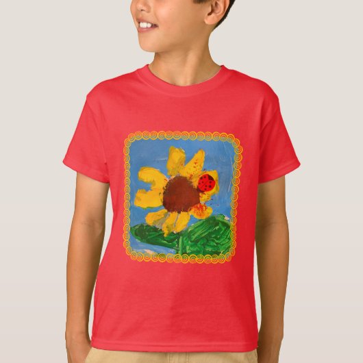 Zonnebloem "Kunst door kinderen" T-shirt (Voorkant)