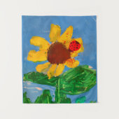 Zonnebloem "Kunst door kinderen" Wandkleed (Voorkant)