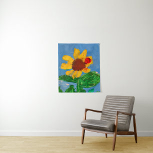 Zonnebloem "Kunst door kinderen" Wandkleed