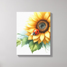 zonnebloem kunst - Ingepakte canvas Afdruk