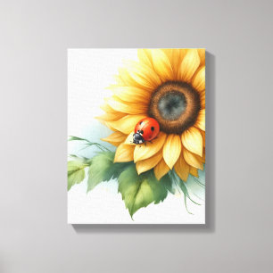 zonnebloem kunst - Ingepakte canvas Afdruk