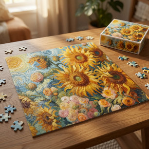 Zonnebloem Kunst Legpuzzel