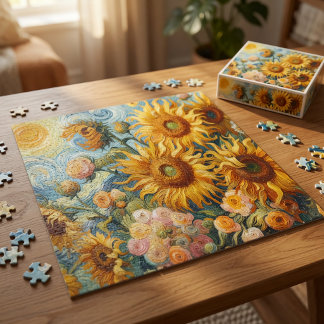 Zonnebloem Kunst Legpuzzel