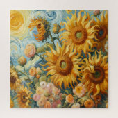 Zonnebloem Kunst Legpuzzel (Verticaal)