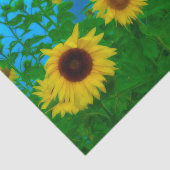 Zonnebloem Kunstblauwe hemel Gele Groene Tuin Tissuepapier (Detail)