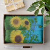 Zonnebloem Kunstblauwe hemel Gele Groene Tuin Tissuepapier (Geschenk)