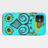 Zonnebloem Kunstpatroon met Stippen Case-Mate iPhone Case (Achterkant (horizontaal))