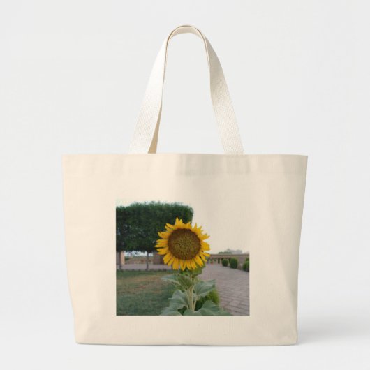 Zonnebloem Kunstprint Grote Tote Bag (Voorkant)