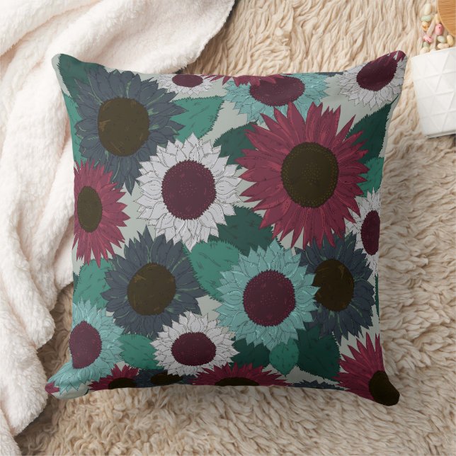 Zonnebloem Kussen Warme Kleuren (Deken)