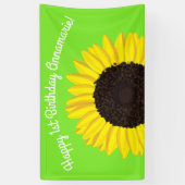 Zonnebloem Kute 1e verjaardag Banner Decor (Verticaal)